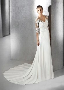 robe de mariée droite avec manches