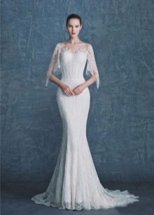 Robe de mariée sirène à manches courtes