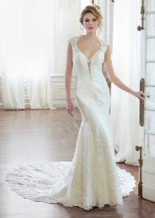 Robe de mariée droite en dentelle élégante