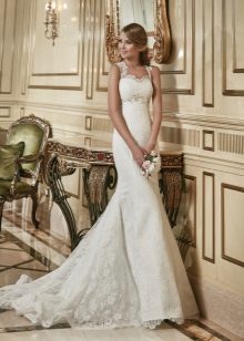 Robe de mariée en dentelle élégante à bretelles