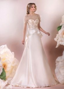 Robe de mariée élégante avec a-silhouette basque