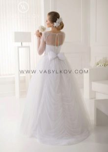 Robe de mariée avec un dos ouvert magnifique des bleuets