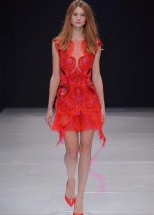 Robe de soirée courte rouge