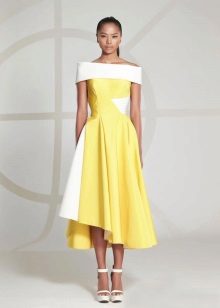 Robe de soirée courte jaune