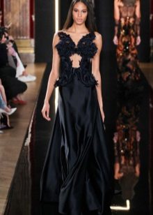 Robe de soirée noire en soie par Valentin Yudashkin