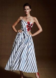 Robe midi blanche et noire