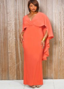 Robe de soirée corail pleine