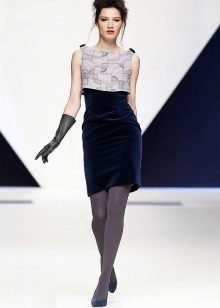 Robe en velours bleu