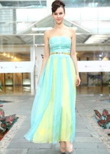 Robe jaune turquoise