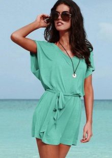 Robe tunique couleur turquoise