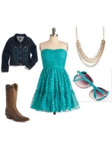 Veste noire et accessoires pour robe turquoise