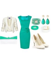 Accessoires de robe turquoise blanche