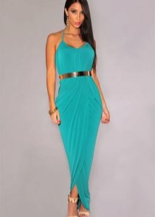 Robe d'été longue turquoise