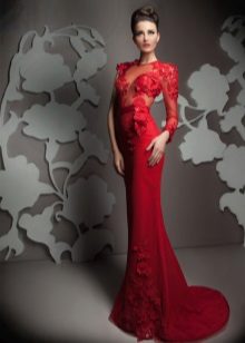 Robe de soirée avec haut en dentelle