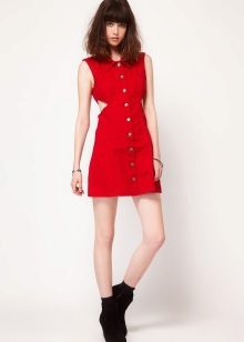Robe en jean rouge