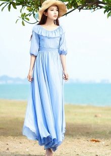 Longue robe bleue