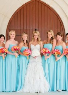 Robes de demoiselle d'honneur bleu