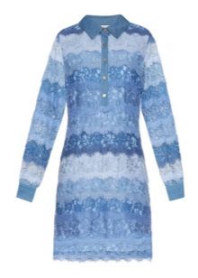 Robe chemise bleue et bleue