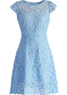 Robe de soirée bleue à manches
