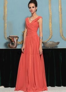 Robe corail de couleur rouge-terracotta