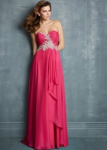 Robe longue de soirée fuchsia