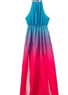 Robe fuchsia en combinaison avec turquoise