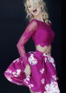 Robe Fuchsia avec Blanc