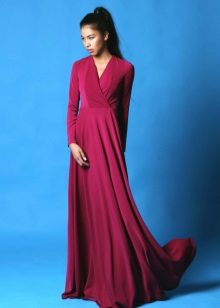 Robe de soirée longue cramoisie