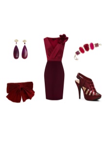 Accessoires bourgogne pour robe bordeaux