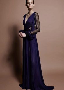 Robe en mousseline bleu foncé
