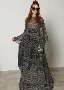 Robe en mousseline à pois