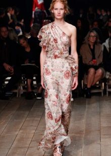 Robe en mousseline à volants