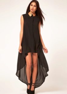 Robe chemise en mousseline devant courte dos long