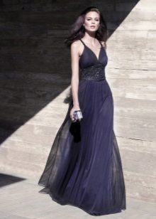 Robe en mousseline au sol