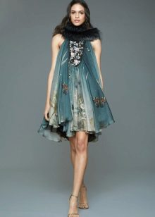 Robe courte en mousseline