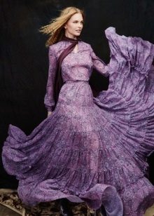 Robe en mousseline à manches longues
