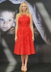 Robe de soirée midi rétro rouge