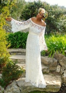 Robe de mariée en maille boho