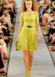 Robe en maille verte évasée