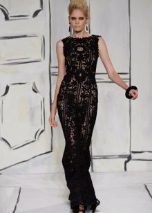 Robe droite noire en maille