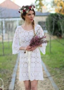 Robe de mariée courte tricotée