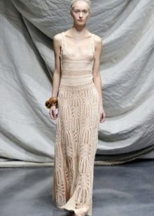 Robe de mariée tricotée au sol