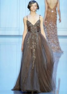 Longue robe marron