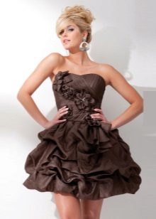 Robe courte marron