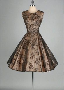Robe courte marron-noire