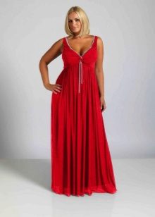 Robe longue silhouette rouge pour femmes obèses
