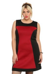 Robe rouge-noire pour les femmes obèses