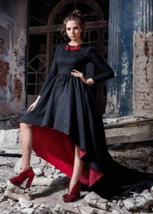Robe courte bicolore devant le dos et le dos