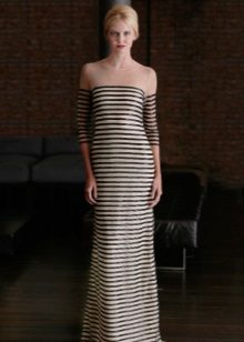 Robe bicolore à rayures horizontales