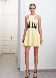 Robe courte jaune-noire
